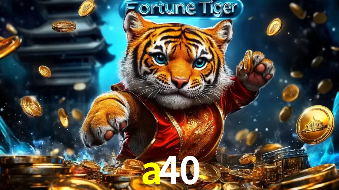 Imagem promocional do jogo de slot Fortune Tiger, com um tigre majestoso em traje tradicional cercado por uma fortuna em moedas de ouro, disponível agora no cassino a40.